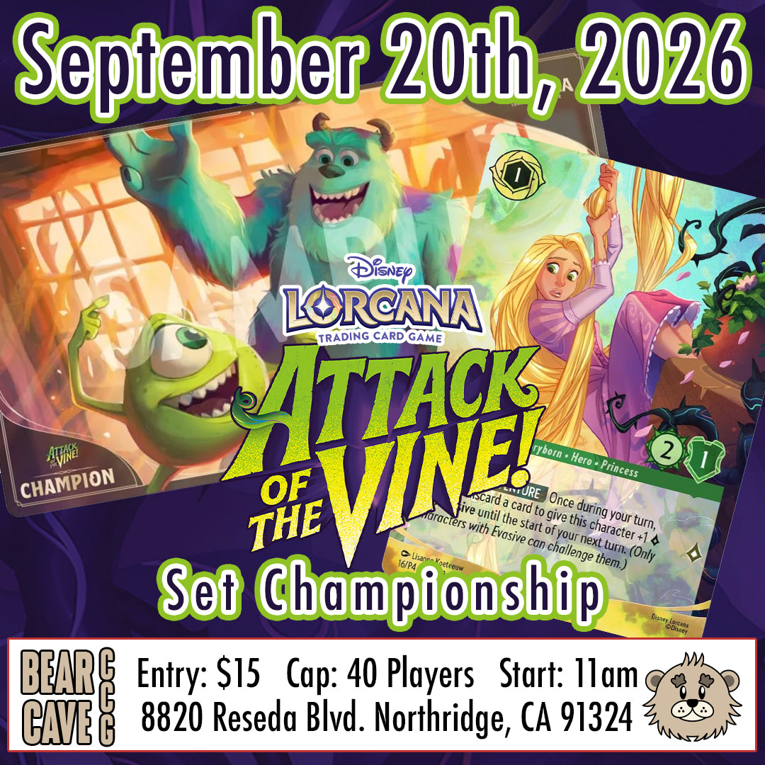 Lorcana: Attack of the Vine Set Championship September 7th